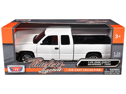 2006 Chevrolet Silverado 1500 Pickup Truck White "Timeless Legends" Series 1/25 Diecast Model Car by Motormax-2