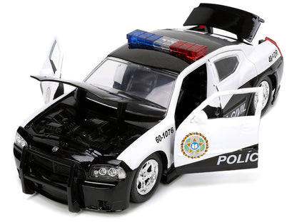 2006 Dodge Charger Police Black and White "Policia Civil" "Fast & Furious" Series 1/24 Diecast Model Car by Jada-2