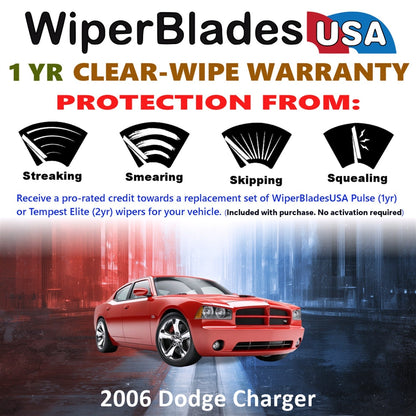 2006 Dodge Charger Wiper Blades Set w/1yr Warranty (Set of 2) Pulse Beam Wipers-1