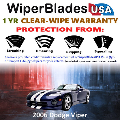 2006 Dodge Viper Wiper Blades Set w/1yr Warranty (Set of 2) Pulse Beam Wipers-1