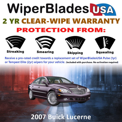 2007 Buick Lucerne Wiper Blades Set w/2yr Wear Warranty (Set of 2) Tempest Elite-1