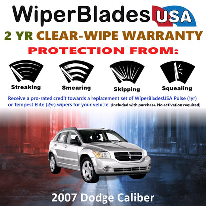 2007 Dodge Caliber Wiper Blades w/2yr Wear Warranty (Set of 3) w/Rear Wipers-1