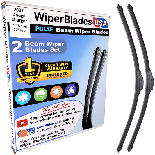 2007 Dodge Charger Wiper Blades Set w/1yr Warranty (Set of 2) Pulse Beam Wipers-0