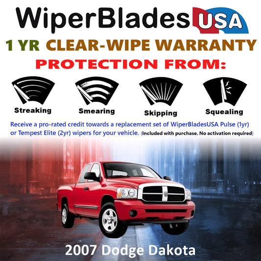 2007 Dodge Dakota Wiper Blades Set w/1yr Warranty (Set of 2) Pulse Beam Wipers-1