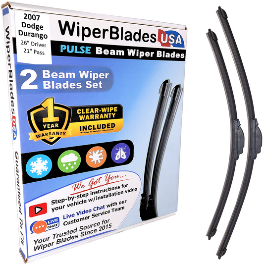 2007 Dodge Durango Wiper Blades Set w/1yr Warranty (Set of 2) Pulse Beam Wipers-0