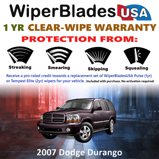 2007 Dodge Durango Wiper Blades Set w/1yr Warranty (Set of 2) Pulse Beam Wipers-1