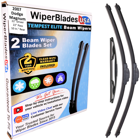 2007 Dodge Magnum Wiper Blades w/2yr Wear Warranty (Set of 3) w/Rear Beam Wipers-0