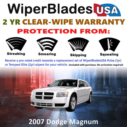 2007 Dodge Magnum Wiper Blades w/2yr Wear Warranty (Set of 3) w/Rear Beam Wipers-1