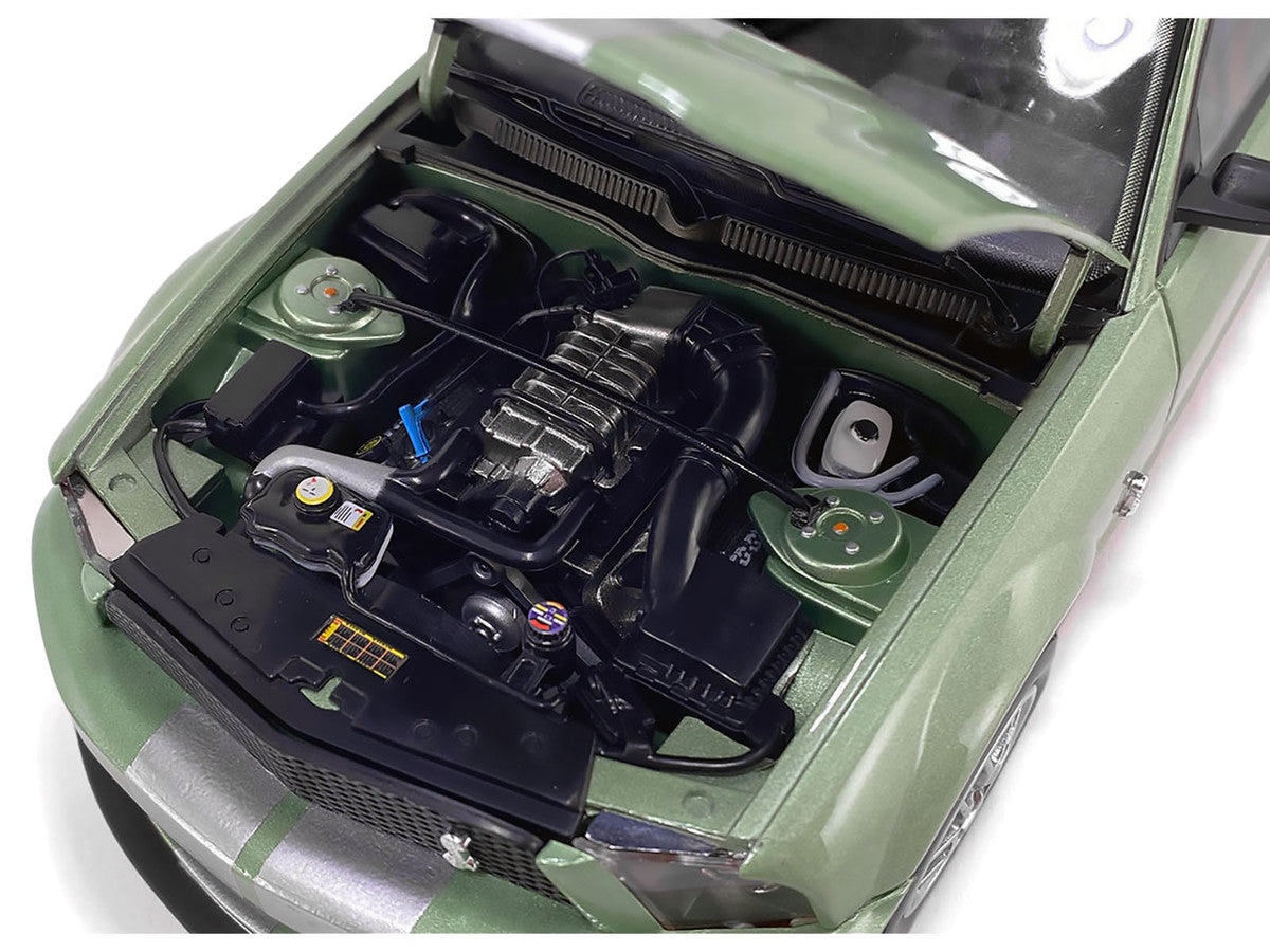 2007 Ford Shelby GT500 Lime Green Metallic with Silver Stripes "Shelby Collectibles" Series 1/18 Diecast Model Car by ACME-1