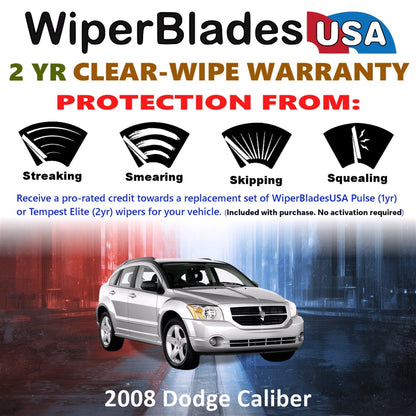 2008 Dodge Caliber Wiper Blades w/2yr Wear Warranty (Set of 3) w/Rear Wipers-1