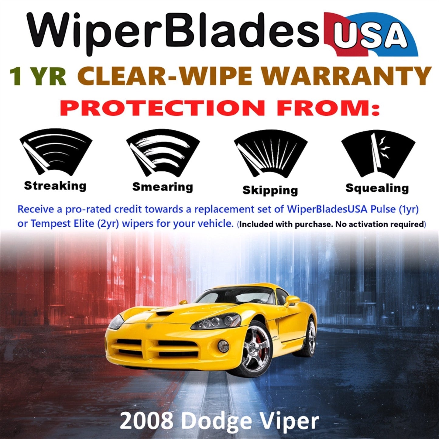 2008 Dodge Viper Wiper Blades Set w/1yr Warranty (Set of 2) Pulse Beam Wipers-1
