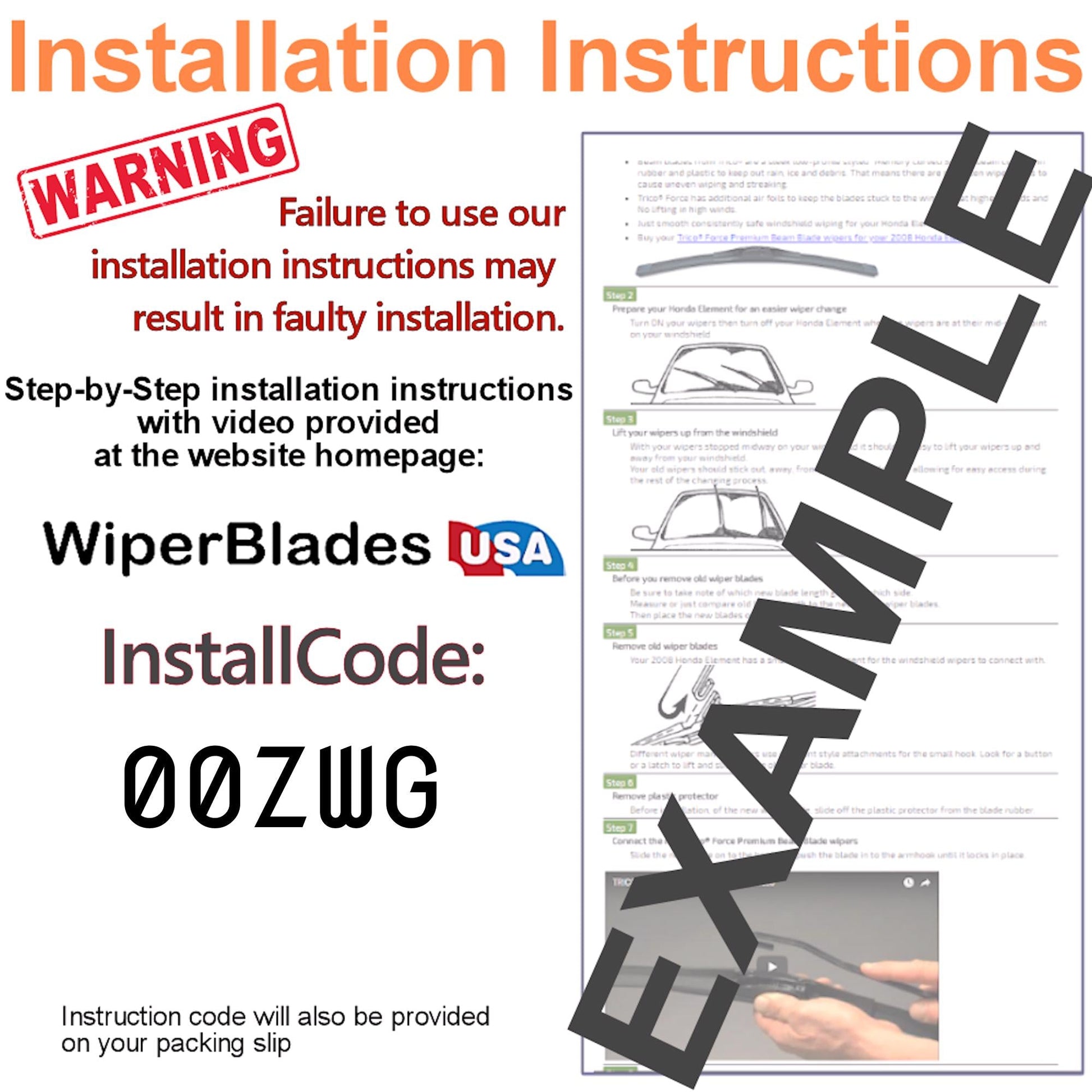 2009 Acura CSX Wiper Blades Set w/2yr Warranty (Set of 2) Tempest Elite Wipers-3