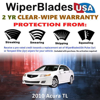 2010 Acura TL Wiper Blades Set w/2yr Warranty (Set of 2) Tempest Elite Wipers-1