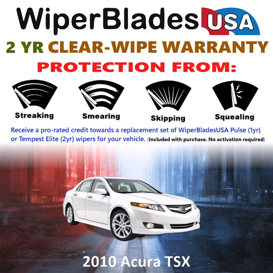 2010 Acura TSX Wiper Blades Set w/2yr Warranty (Set of 2) Tempest Elite Wipers-1