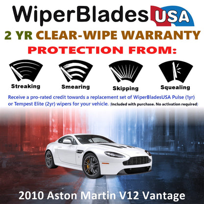 2010 Aston Martin V12 Vantage Wiper Blades w/2yr Wear Warranty (Set of 2) Wipers-1