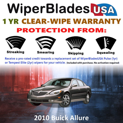 2010 Buick Allure Wiper Blades Set w/1yr Warranty (Set of 2) Pulse Beam Wipers-1