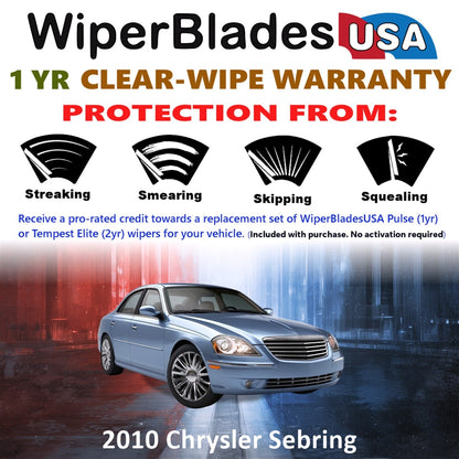 2010 Chrysler Sebring Wiper Blades w/1yr Wear Warranty (Set of 2) Wipers-1