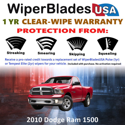 2010 Dodge Ram 1500 Wiper Blades Set w/1yr Warranty (Set of 2) Pulse Beam Wipers-1
