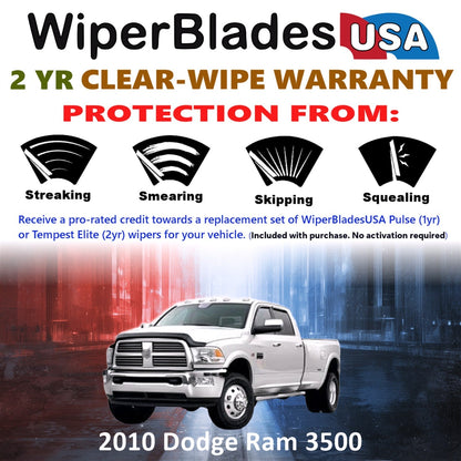2010 Dodge Ram 3500 Wiper Blades w/2yr Wear Warranty (Set of 2) Beam Wipers-1