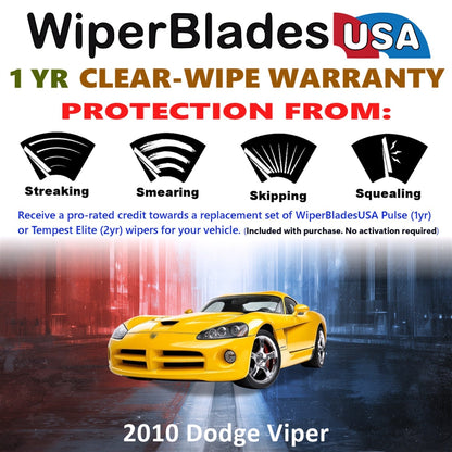 2010 Dodge Viper Wiper Blades Set w/1yr Warranty (Set of 2) Pulse Beam Wipers-1