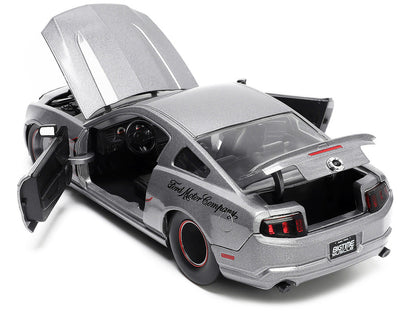2010 Ford Mustang GT Gray Metallic with Flames "Ford Motor Company" "Bigtime Muscle" Series 1/24 Diecast Model Car by Jada-2