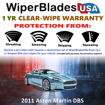 2011 Aston Martin DBS Wiper Blades w/1yr Wear Warranty (Set of 2) Wipers-1