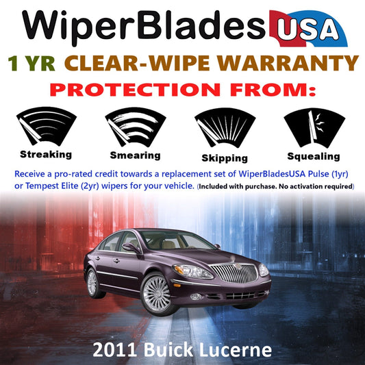 2011 Buick Lucerne Wiper Blades Set w/1yr Warranty (Set of 2) Pulse Beam Wipers-1