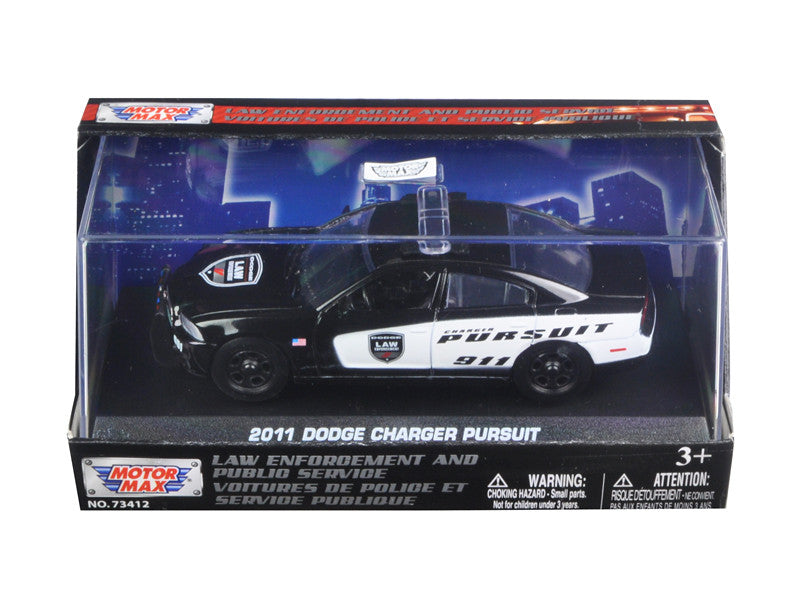 2011 Dodge Charger Pursuit Police Car In Display Showcase 1/43 Diecast Model Car by Motormax-0
