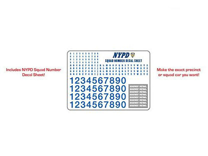 2011 Ford Crown Victoria Police New York Police Department (NYPD) with NYPD Squad Number Decal Sheet Hobby Exclusive 1/64 Diecast Model Car by Greenlight-2