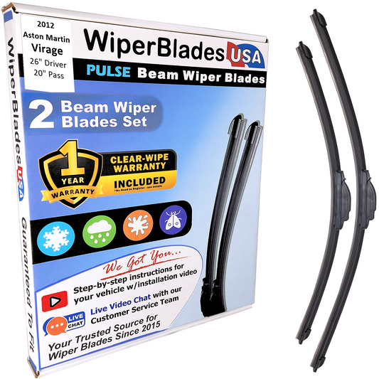 2012 Aston Martin Virage Wiper Blades w/1yr Wear Warranty (Set of 2) Wipers-0