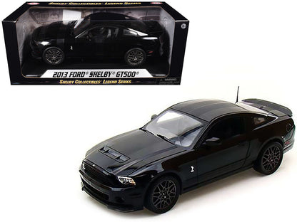 2013 Ford Shelby Mustang Cobra GT500 SVT Black with Black Stripes 1/18 Diecast Car Model by Shelby Collectibles-2