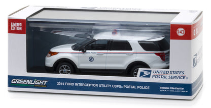 2014 Ford Interceptor Utility Postal Police "United States Postal Service" (USPS) White 1/43 Diecast Model Car by Greenlight-1