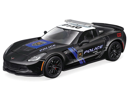 2015 Chevrolet Corvette Z06 ’Police’ Black with Blue Stripes and White Top ’Maisto Design Authority’ Series 1/24