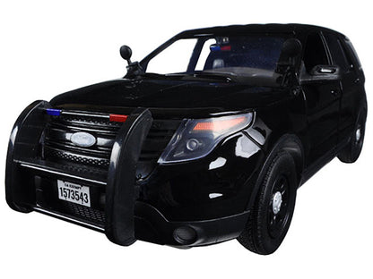 2015 Ford Police Interceptor Utility Special Service Plain Black 1/18 Diecast Model Car by Motormax-1