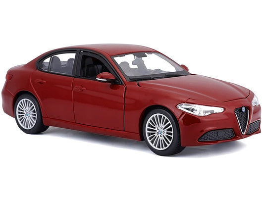 2016 Alfa Romeo Giulia Burgundy 1/24 Diecast Model Car by Bburago - Car Models