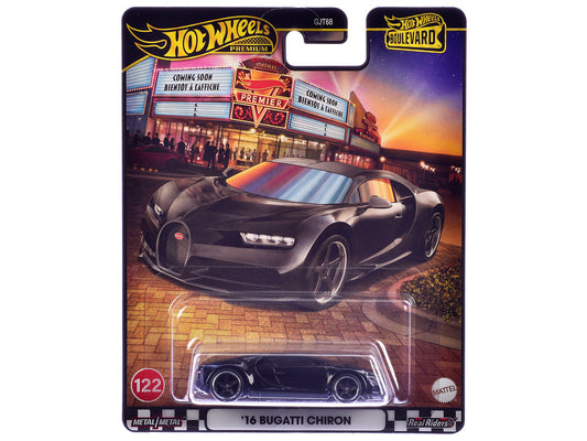 2016 Bugatti Chiron Black "Boulevard" Series Diecast Model Car by Hot Wheels-2