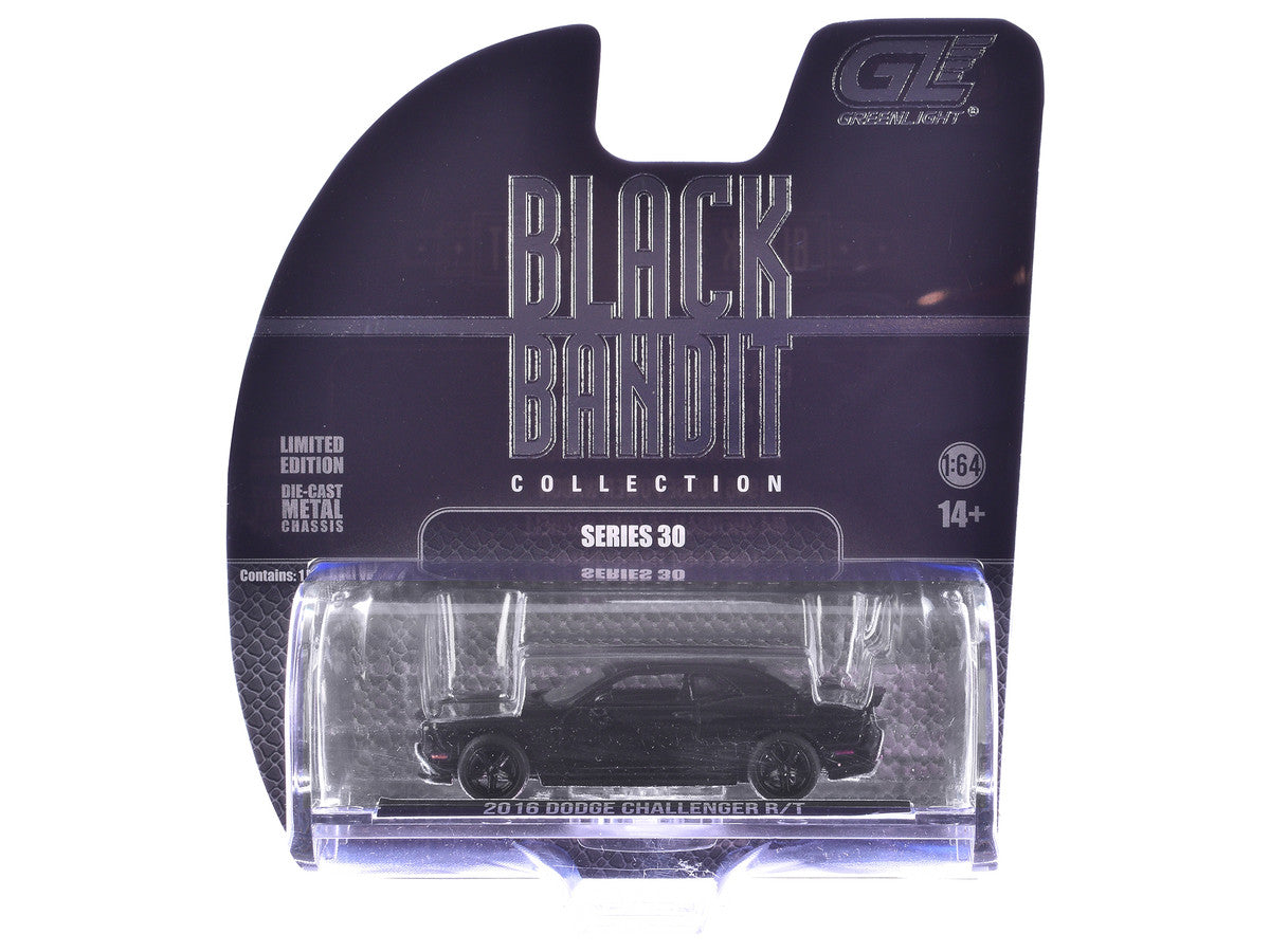 2016 Dodge Challenger R/T Hemi Black "Black Bandit" Series 30 1/64 Diecast Model Car by Greenlight-1