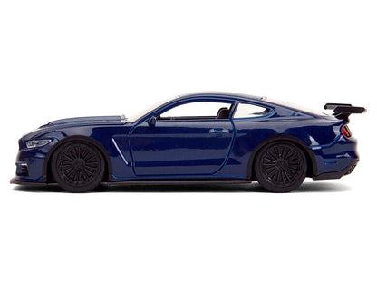 2016 Ford Mustang GT Dark Blue Metallic with White Stripe "F9" (2021) Movie "Fast & Furious" Series 1/32 Diecast Model Car by Jada-0
