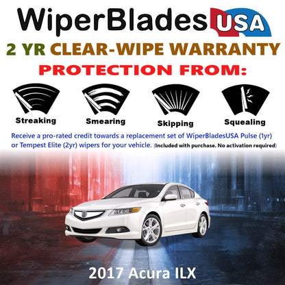 2017 Acura ILX Wiper Blades Set w/2yr Warranty (Set of 2) Tempest Elite Wipers-1