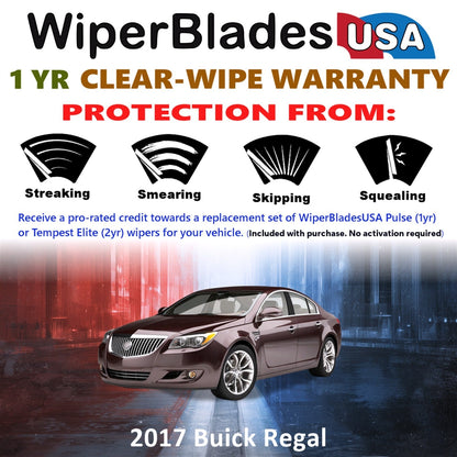 2017 Buick Regal Wiper Blades Set w/1yr Warranty (Set of 2) Pulse Beam Wipers-1