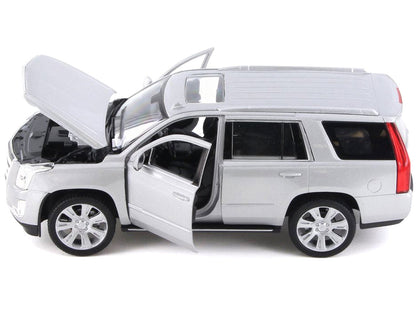 2017 Cadillac Escalade with Sunroof Silver Metallic 1/24-1/27 Diecast Model Car by Welly-1