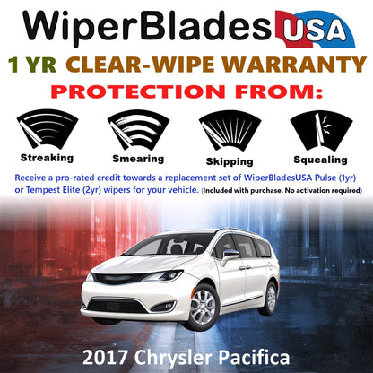 2017 Chrysler Pacifica Wiper Blades w/1yr Wear Warranty (Set of 2) Wipers-1
