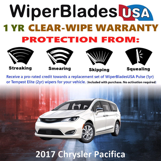 2017 Chrysler Pacifica Wiper Blades w/1yr Wear Warranty (Set of 2) Wipers-1