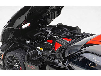 2017 Dodge Viper 1:28 Edition ACR Black with Red Stripes 1/18 Model Car by Autoart-2