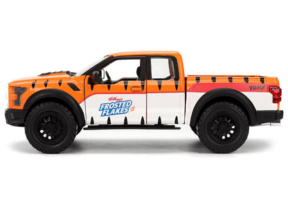 2017 Ford F-150 Raptor Pickup Truck "Frosted Flakes" Orange with Graphics and Tony the Tiger Diecast Figure "Hollywood Rides" Series 1/24 Diecast Model Car by Jada-0