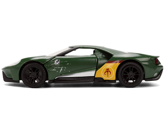 2017 Ford GT "Boba Fett" Livery Dark Green with Graphics "Star Wars" Franchise "Hollywood Rides" Series 1/32 Diecast Model Car by Jada-0