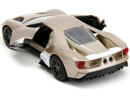 2017 Ford GT Gold Metallic with White Accents "Pink Slips" Series 1/32 Diecast Model Car by Jada-3