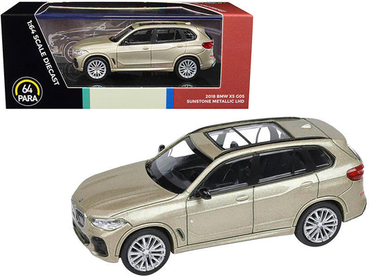 2018 BMW X5 G05 with Sunroof Sunstone Gold Metallic 1/64 Diecast Model Car by Paragon Models - Car Models