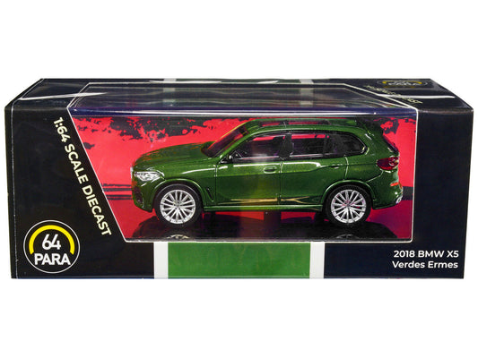 2018 BMW X5 Verde Ermes Green Metallic with Sunroof 1/64 Diecast Model Car by Paragon Models - Car Models