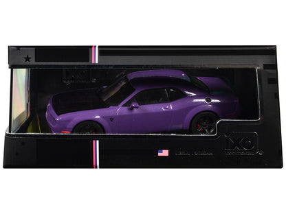 2018 Dodge Challenger SRT Demon Plum Crazy Metallic with Matt Black Hood 1/43 Diecast Model Car by IXO Models-2
